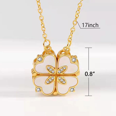 Lucky Four Leaf Clover Necklace, Gifts for Mother'S Day Valentine'S Day Day Birthday