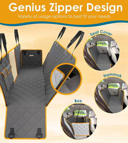 Dog Car Seat Cover – Nonslip & Scratchproof Dog Seat Covers for Cars – Waterproof Car Seat Covers for Dogs with Bonus Car Seat Belt – SUV, Trucks & Car Hammock for Dogs with Front Mesh Window