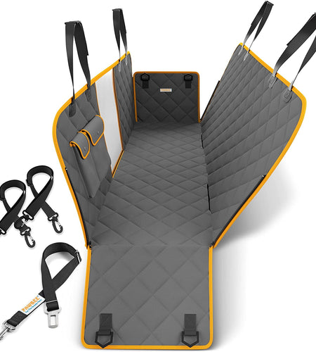 Dog Car Seat Cover – Nonslip & Scratchproof Dog Seat Covers for Cars – Waterproof Car Seat Covers for Dogs with Bonus Car Seat Belt – SUV, Trucks & Car Hammock for Dogs with Front Mesh Window