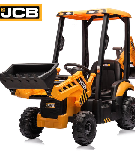 Electric Ride on Excavator for Kids, Licensed JCB 12V Ride-On Construction Toys with Remote