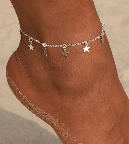 2024 Gold Color Pentagram Anklets Barefoot Foot Jewelry Leg New Anklets on Foot Ankle Bracelets for Women