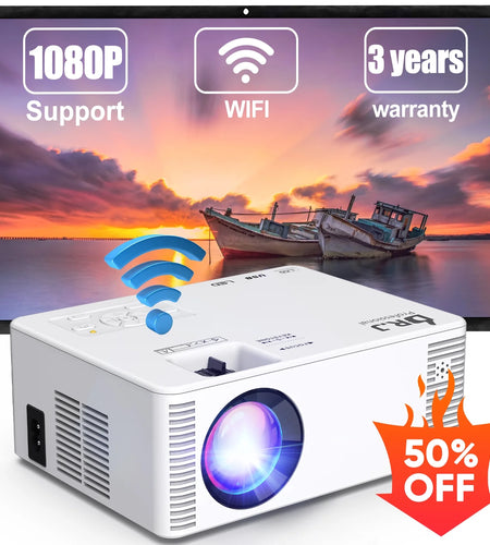 Projector with Wifi, Mini Projector for Outdoor, Movie Projector Support 1080P for Home Theater with HDMI