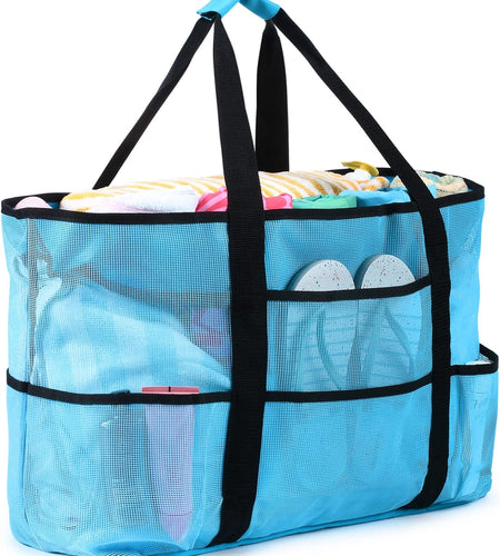 Beach Bag, Extra Large Beach Bags for Women Waterproof Sandproof, Mesh Beach Tote Bags Travel Pool Bag