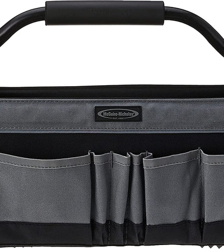 15" Collapsible Tool Tote, Grey and Black Tool Tote Bag, 22015