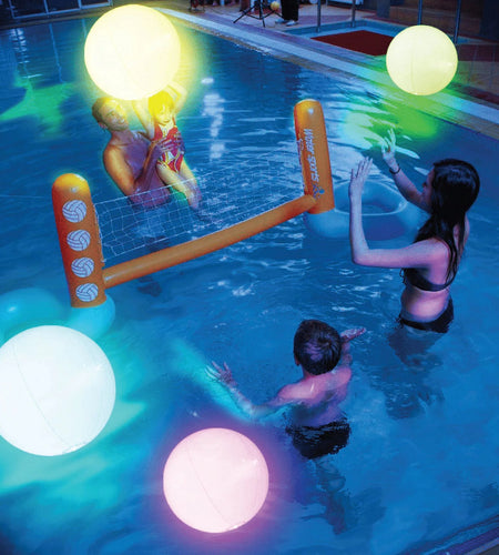 Pool Toys, Light up Pool Beach Game Balls 4 Pack 8 Light Modes, Pool Activities Decorations Adult, Red, Unisex