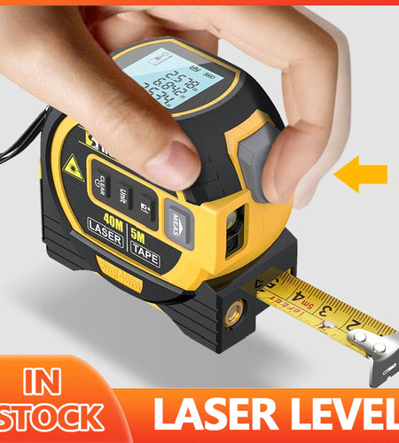 Intelligent 3In1 Laser Tape Measure Laser Rangefinder High-Precision Digital Laser Tape Range Finder Measuring Instrument Level