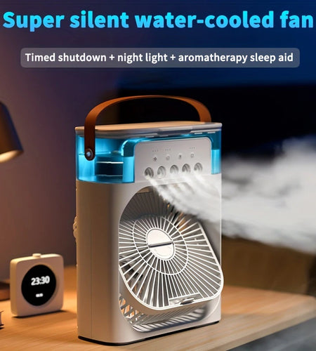 Portable Air Conditioner Fan Household Small Air Cooler Humidifier Hydrocooling Fan Portable Air Adjustment for Office 3 Speed