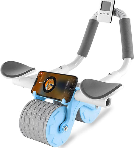 2023 New with Timer Ab Abdominal Exercise Roller Elbow Support, Abs Roller Wheel Core Exercise Equipment, Automatic Rebound Abdominal Wheel