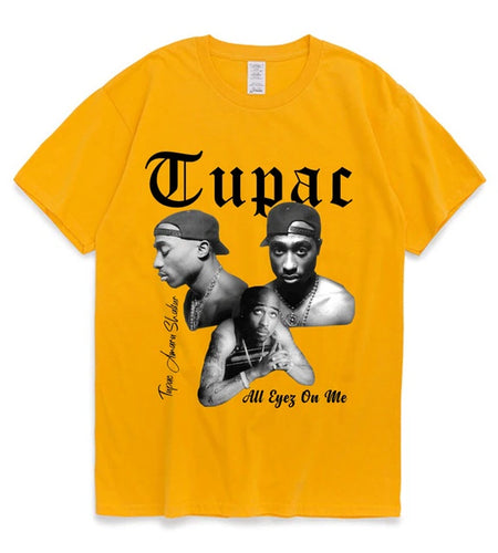 Rapper Tupac 2Pac Graphic T Shirt Fashion High Quality Short Sleeves T-Shirts Oversized Hip Hop Streetwear Men'S Cotton T-Shirt