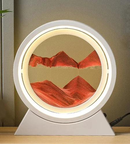 LED Light Creative Quicksand Table Lamp Moving Sand Art Picture 3D Hourglass Deep Sea Sandscape Bedroom Lamp for Home Decor Gift
