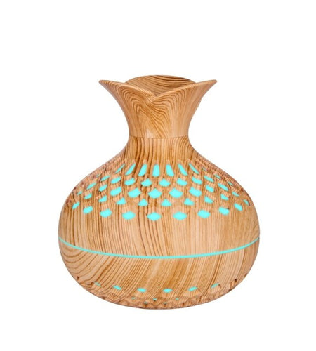 Wood Grain Mini Vase Air Humidifier USB Electric Ultrasonic Water Aroma Essential Oil Diffuser Home Room Fragrance Air Purifier