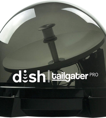 DTP4950 DISH Tailgater Pro Bundle - Premium Portable/Roof Mountable Satellite TV Antenna and DISH Wally HD Receiver, Western & Eastern Arc Satellites, Clear(Smoke)