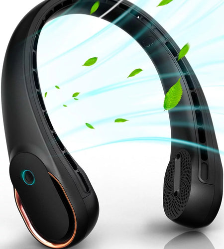 Neck Fan, Portable Fan, Hands Free Bladeless Fan, Rechargeable Personal Fan, 5200Mah, 360° Cooling, 3 Speeds Adjustable, Faster Cooling, Ultra Quiet, Suitable for Travel, Sports, Home, Office