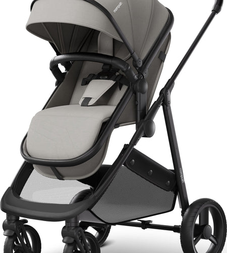 Wiz 2-In-1 Baby Stroller with Bassinet Mode, Reversible Seat and Large Canopy, Grey, 22.3LB, Unisex