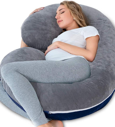 Pregnancy Pillow,Maternity Body Pillow with Velvet Cover,C Shaped Body Pillow for Pregnant Women