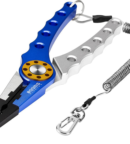 X1 Aluminum Fishing Pliers Saltwater, Surf Fishing Tackle Kit, Fishing Multitool Hook Remover Braided Fishing Line Cutting and Split Ring with Coiled Lanyard and Sheath
