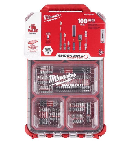 Shockwave Assorted Impact Driver Bit Set Alloy Steel 100 Pc, 1/4 In. Drive X 4 In. L