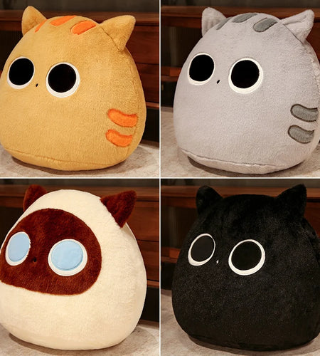 10Cm Lovely Cartoon Cat Dolls Stuffed Soft Animal Kitten Plush Pillow Toys Kawaii White Black Cat Gift for Children Girls