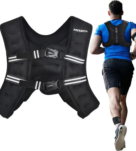 Weighted Vest with Ankle/Wrist Weights 6Lbs-30Lbs Body Weight Vest with Reflective Stripe, Size-Adjustable Workout Equipment for Strength Training, Walking, Jogging, Running for Men Women