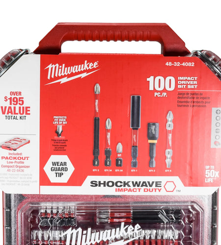 Shockwave Assorted Impact Driver Bit Set Alloy Steel 100 Pc, 1/4 In. Drive X 4 In. L