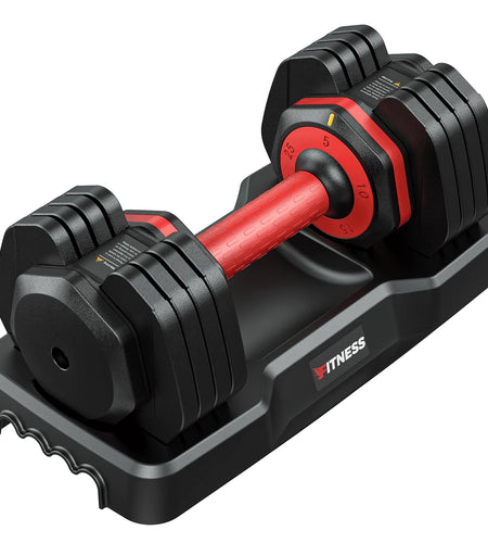 55Lb 5 in 1 Adjustable Dumbbell Free Weights Plates and Rack - Hand Weights for Women and Men - Adjust Weight for Home Gym Full Body Workout Fitness