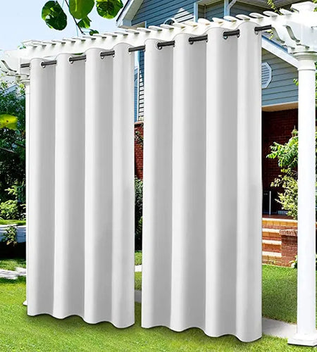 Privacy Outdoor Curtains Waterproof Garden Uv Exterior Curtain Street Gazebo Curtain for Patio Porch Pergola Terrace Cabana Pool