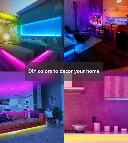 Bluetooth LED Strip Lights 50Ft,Color Changing LED Lights for Bedroom,Built-In-Mic,Music Sync LED Light Strips,Phone Smart Controlled(App+Remote+Mic)………