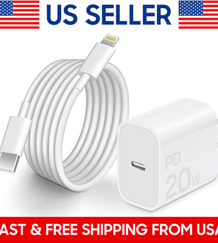 Original USB-C Fast Charger for Iphone 14 13 12 11 Pro Max XS XR 8 Type C Cable