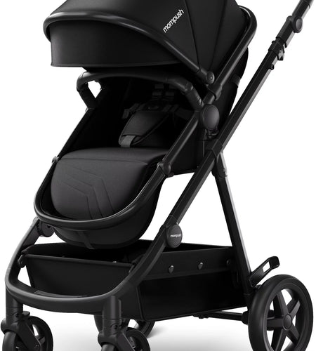 Meteor2, 2-In-1 Baby Stroller with Bassinet Mode, Adjustable Handle and Footrest, Black, 23.2LB, Unisex