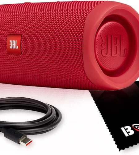 FLIP 5 Portable Wireless Bluetooth Speaker IPX7 Waterproof On-The-Go Bundle with Authentic Boomph Hardshell Protective Case - Red