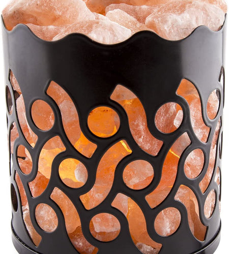 Himalayan Pink Salt Lamp Basket & Dimmer Cord Bulb
